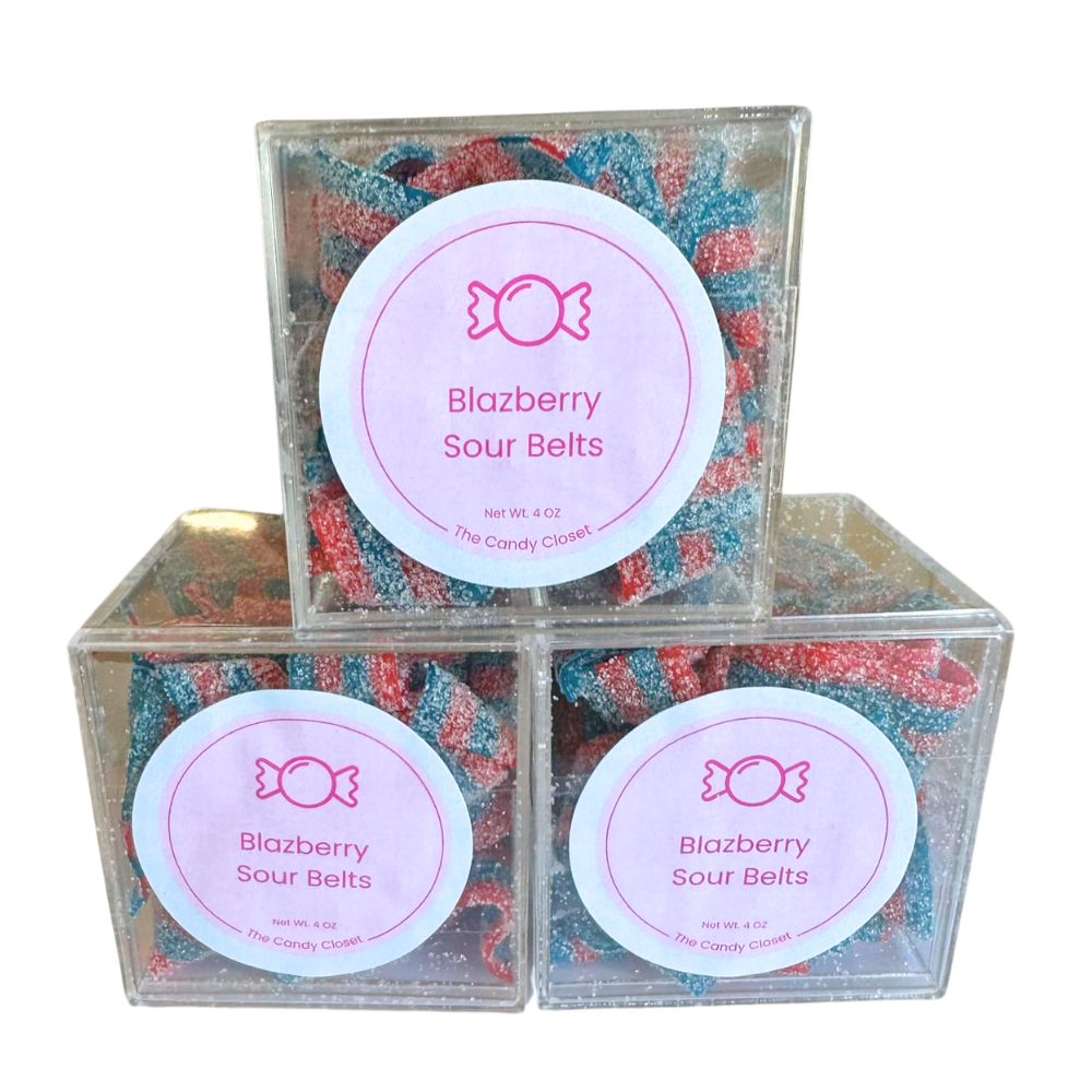 Blazberry Sour Belts Candy Cubes