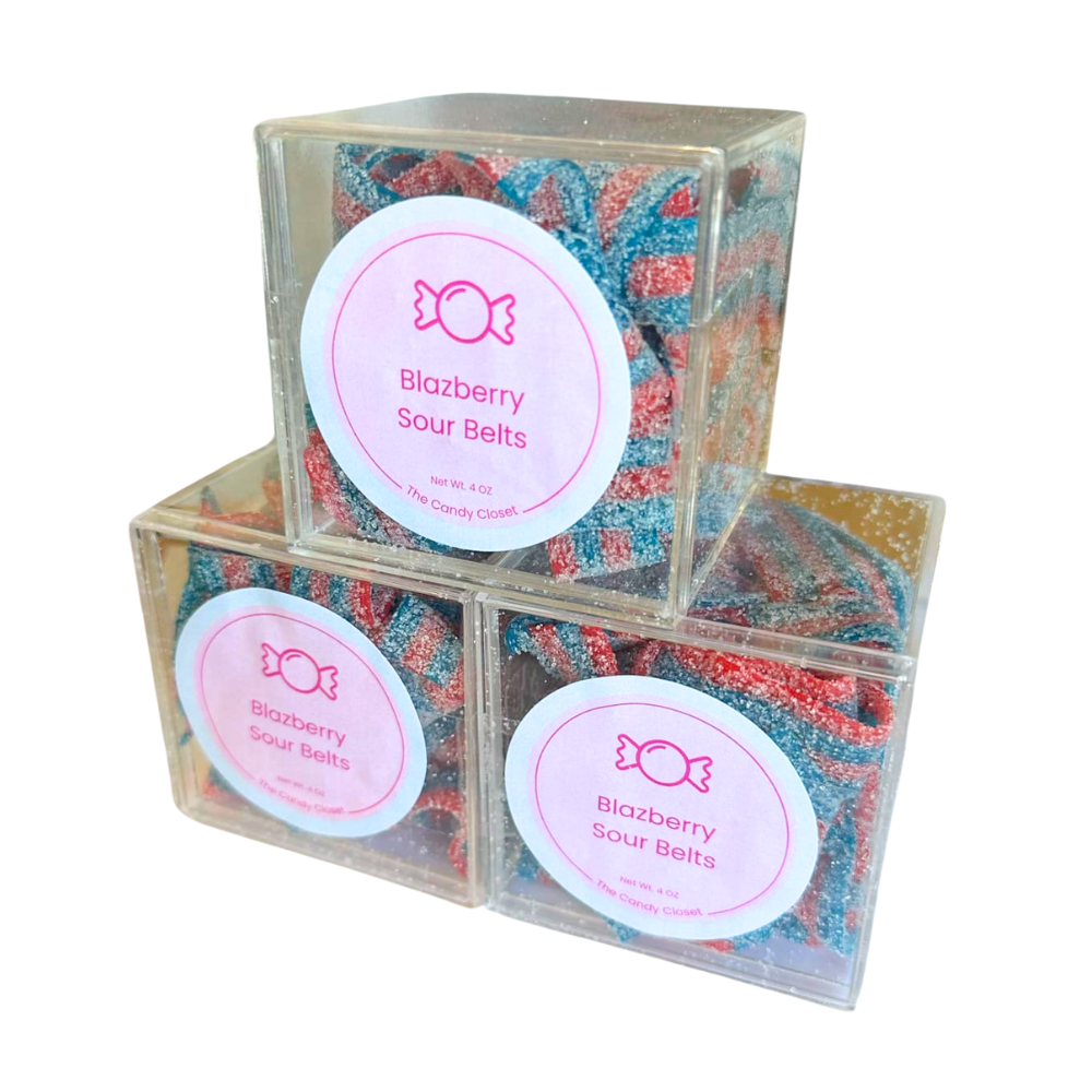 Blazberry Sour Belts Candy Cubes