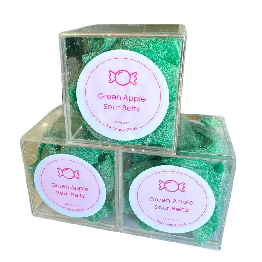 Green Apple Sour Belts Candy Cubes