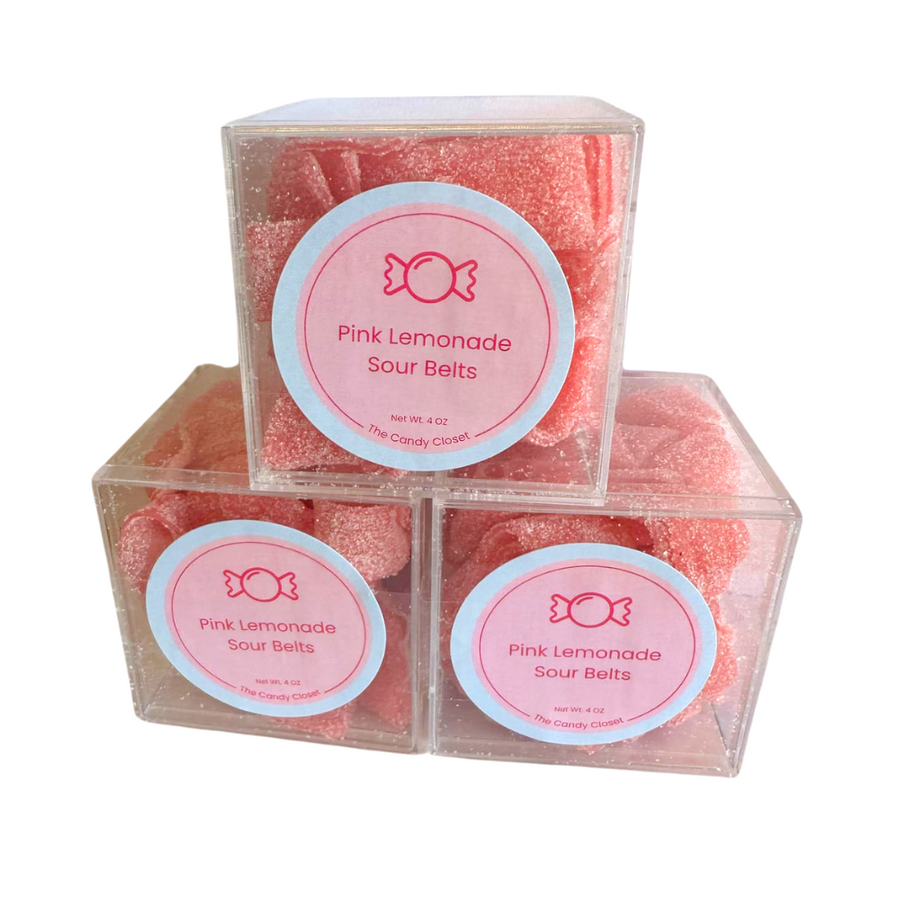 Pink Lemonade Sour Belts Candy Cubes