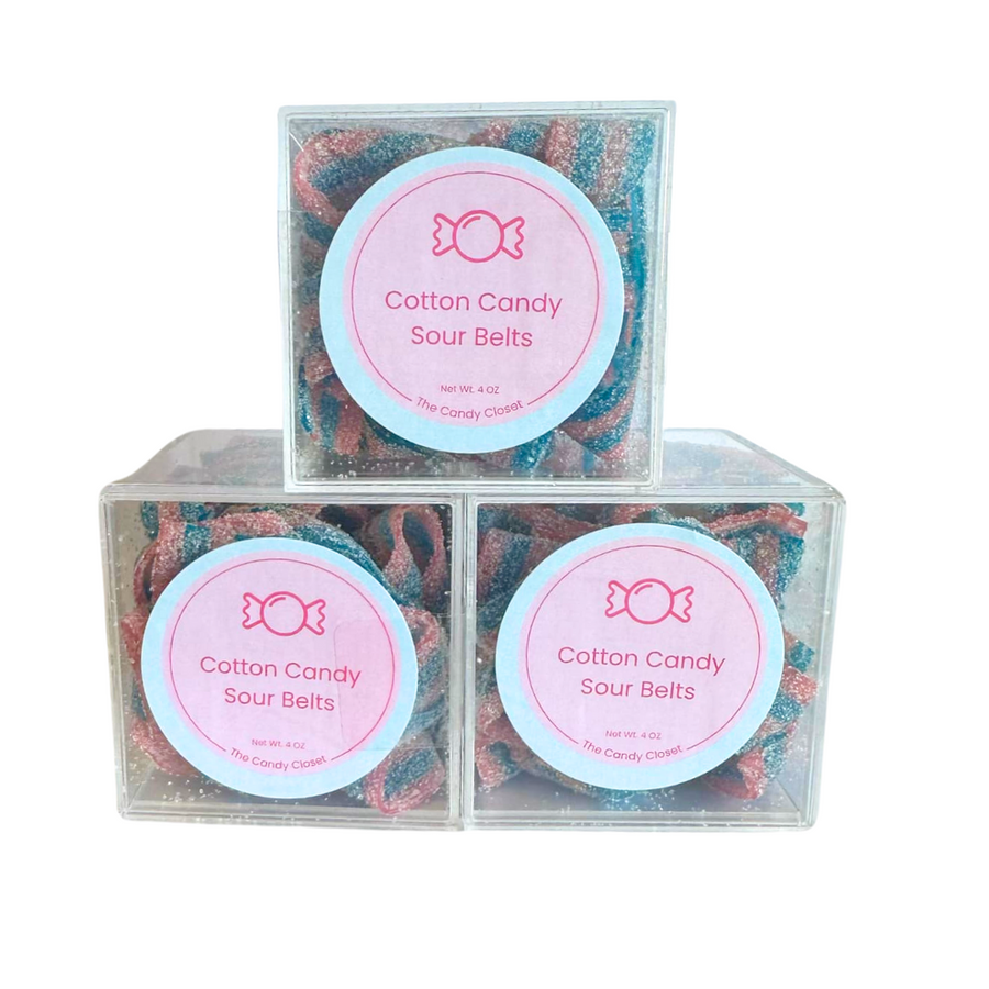 Cotton Candy Sour Belts Candy Cubes