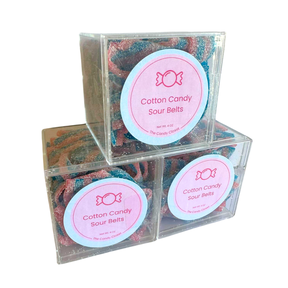 Cotton Candy Sour Belts Candy Cubes