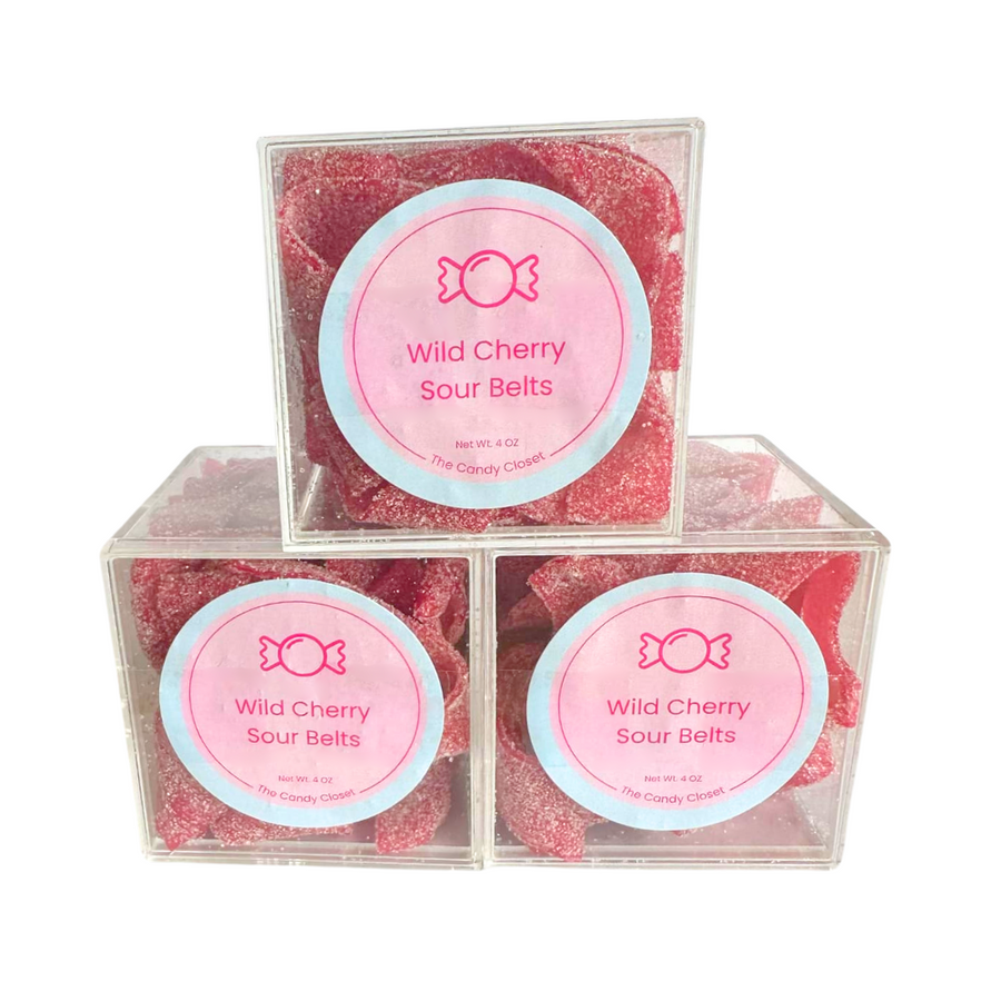 Wild Cherry Sour Belts Candy Cubes