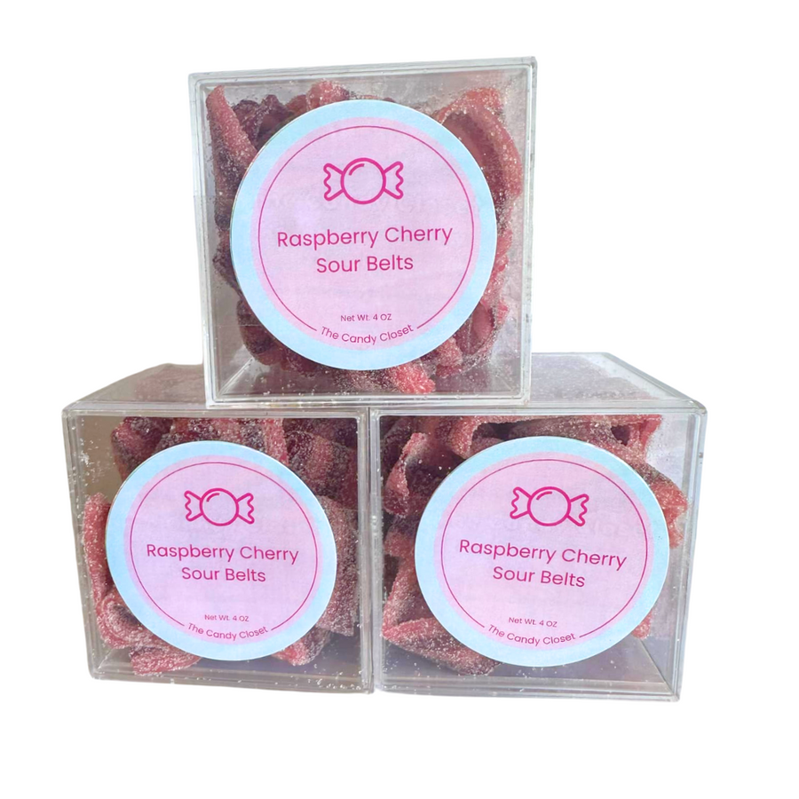 Raspberry Cherry Sour Belts Candy Cubes