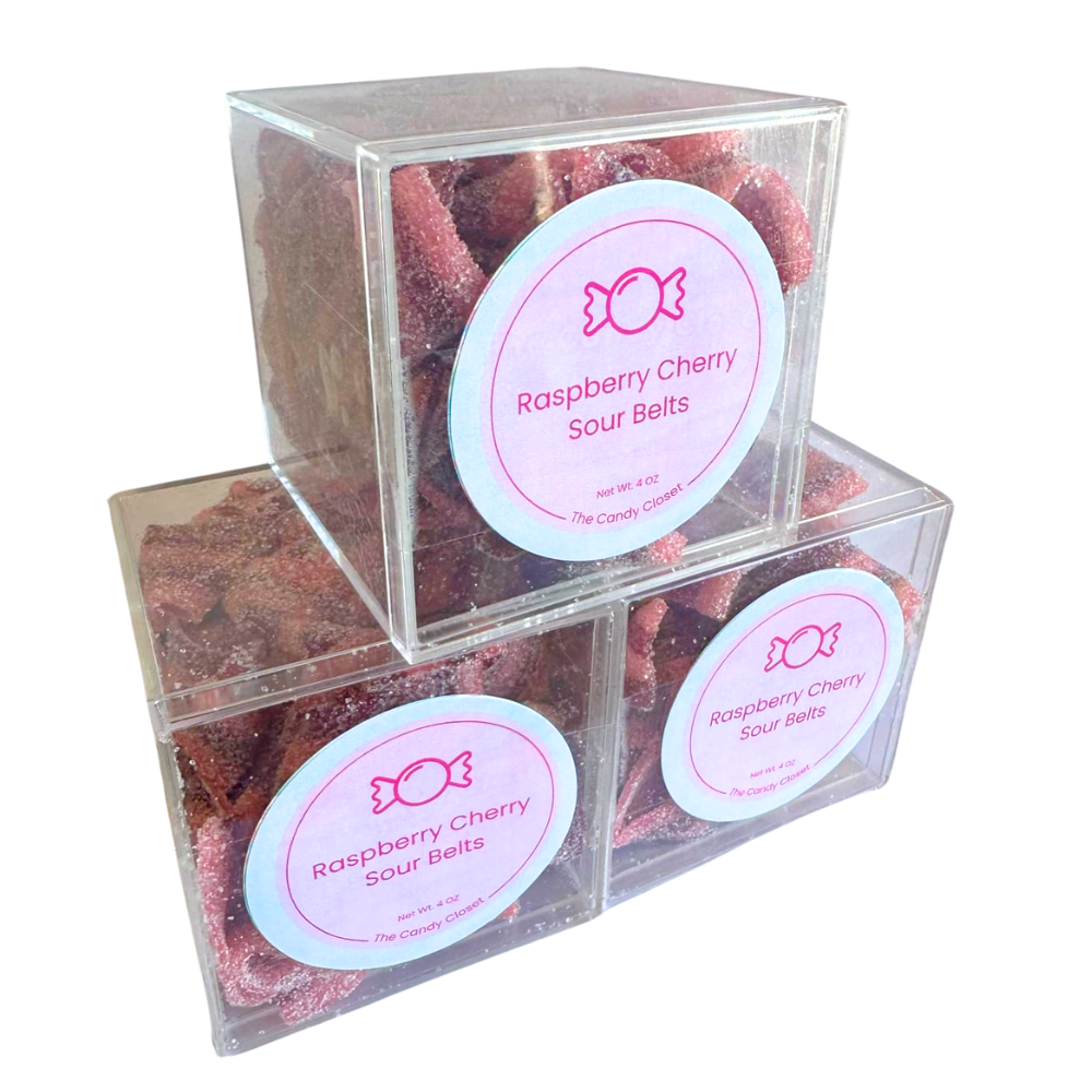 Raspberry Cherry Sour Belts Candy Cubes