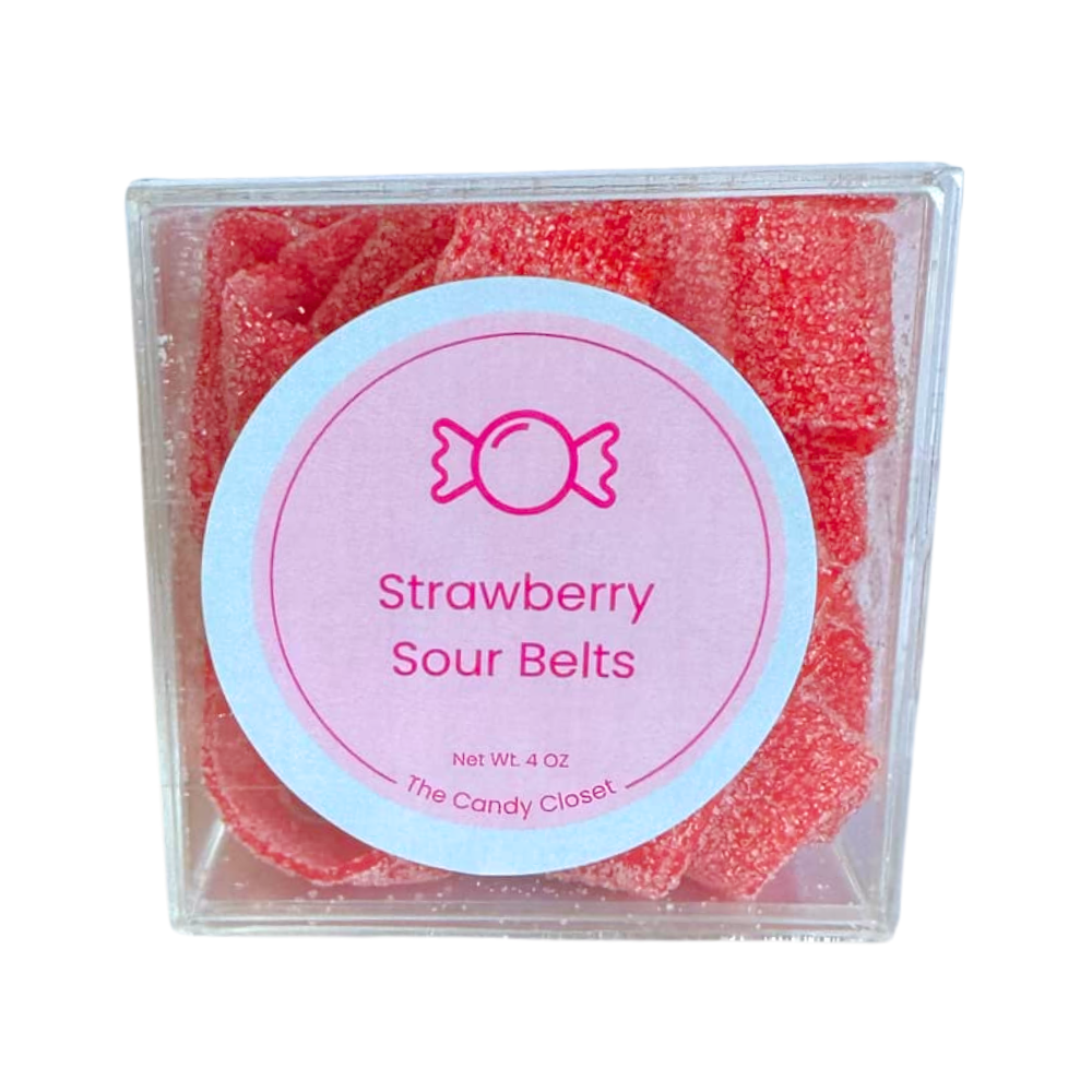 Strawberry Sour Belts Candy Cubes