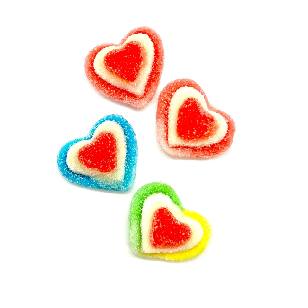 Gummy Rainbow Triple Layer Hearts