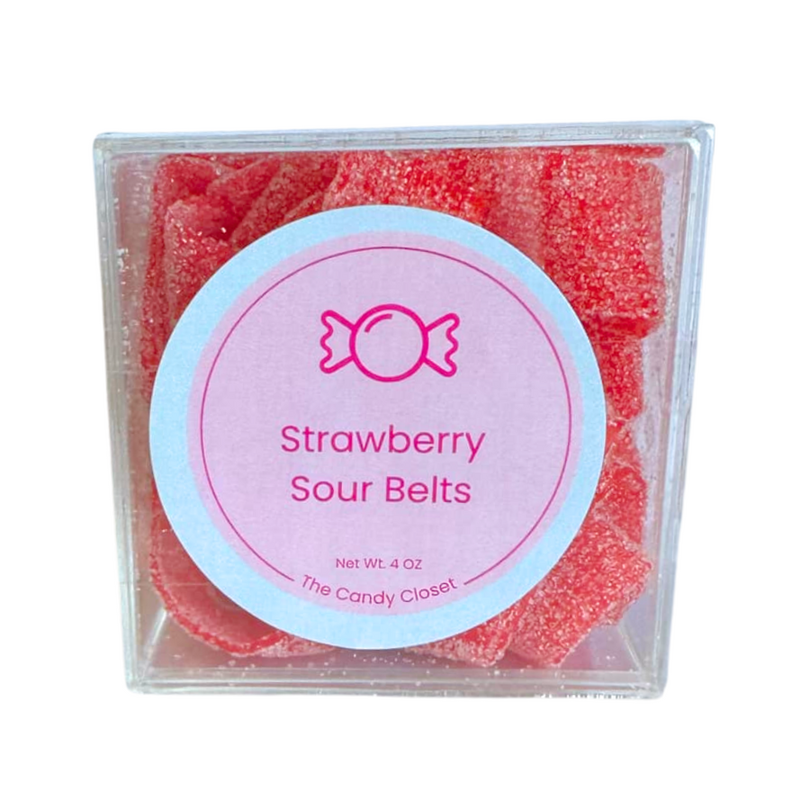 Strawberry Sour Belts Candy Cubes