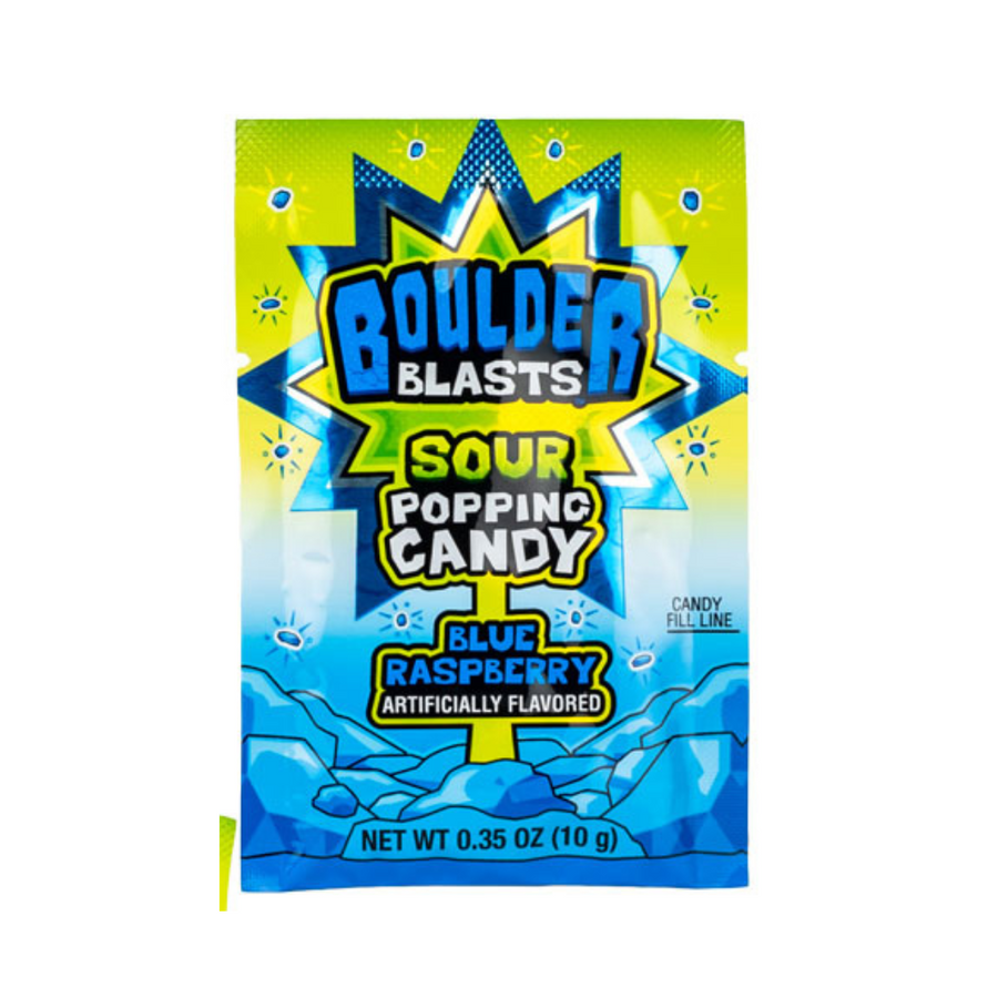 Boulder Blasts Blue Raspberry Sour Popping Candy