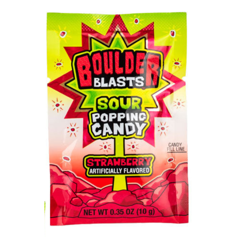 Boulder Blasts Strawberry Sour Popping Candy
