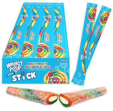 Whirly Pop Sour Fruity Rainbow Punch Mega Stick