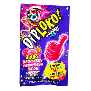 Dip Loko Sour Raspberry Dip 'n Lick Popping Candy