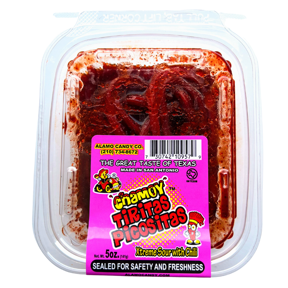 Alamo Candy Chamoy Tiritas Picositas Straws Tub