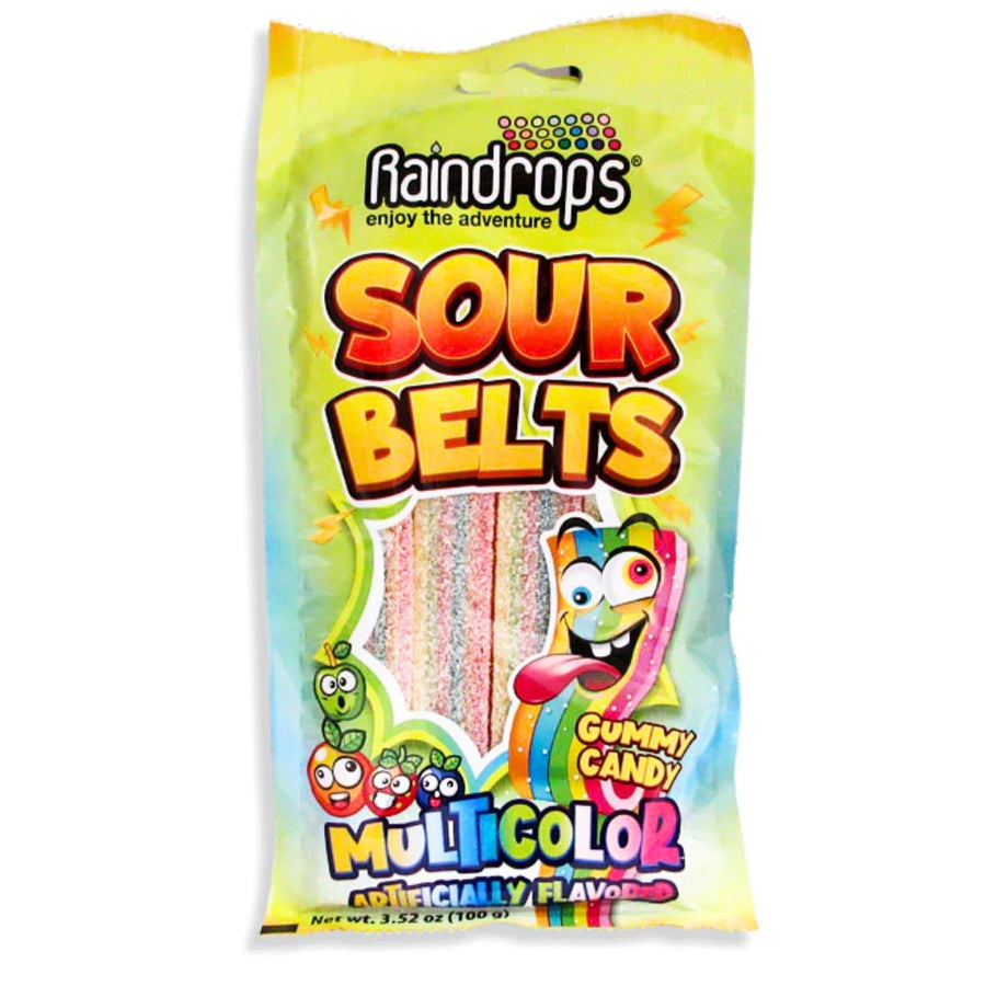 Raindrops Rainbow Sour Belts