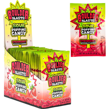 Boulder Blasts Strawberry Sour Popping Candy