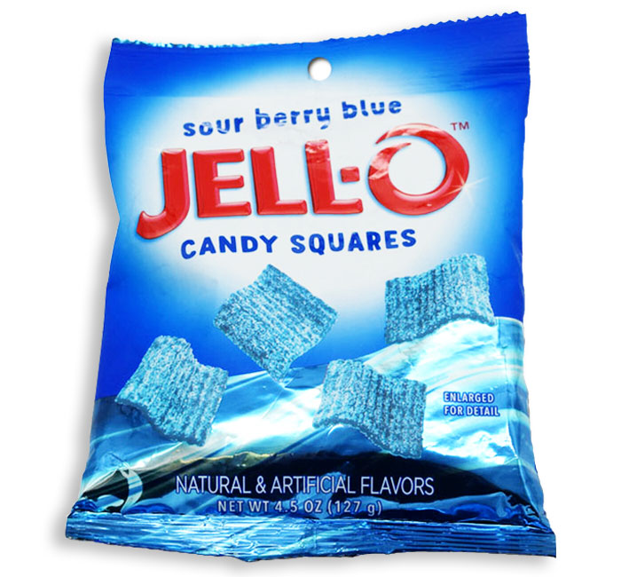 Sour Berry Blue Jell-O Squares