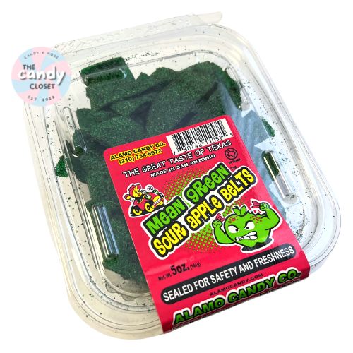 Alamo Candy Mean Green Sour Apple Belts